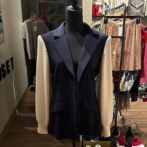 Cinq à Sept Navy and Cream Blazer